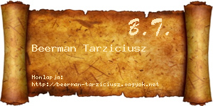 Beerman Tarziciusz névjegykártya
